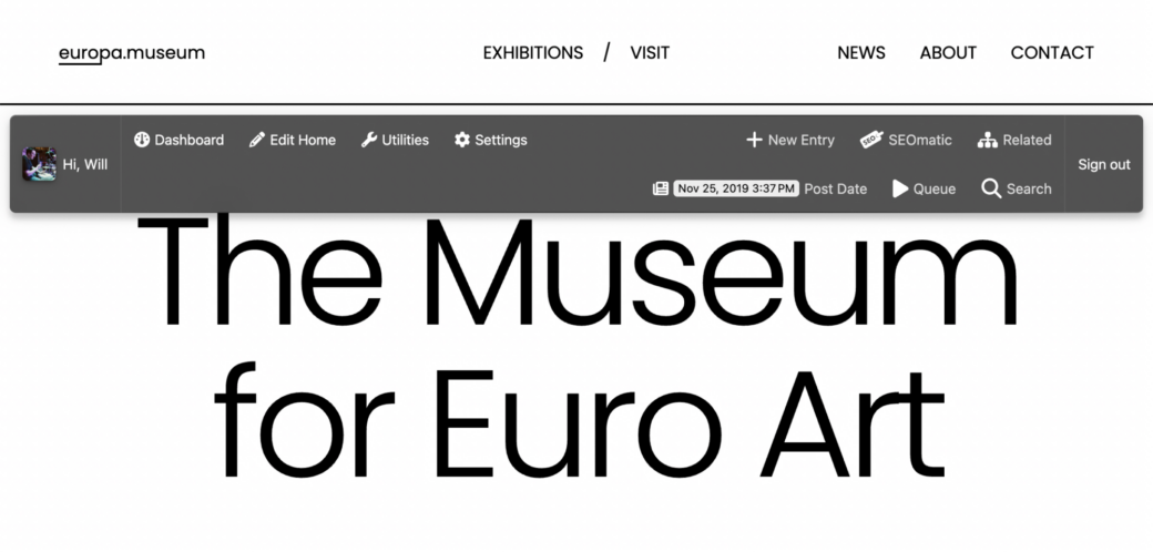 Admin bar theme stacked