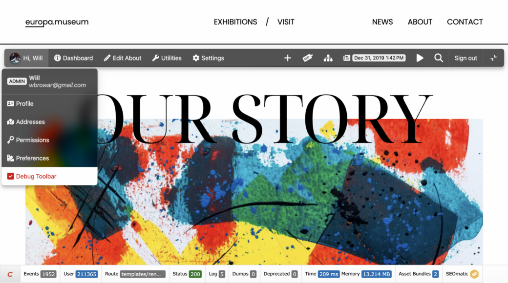 Admin bar debug checkbox