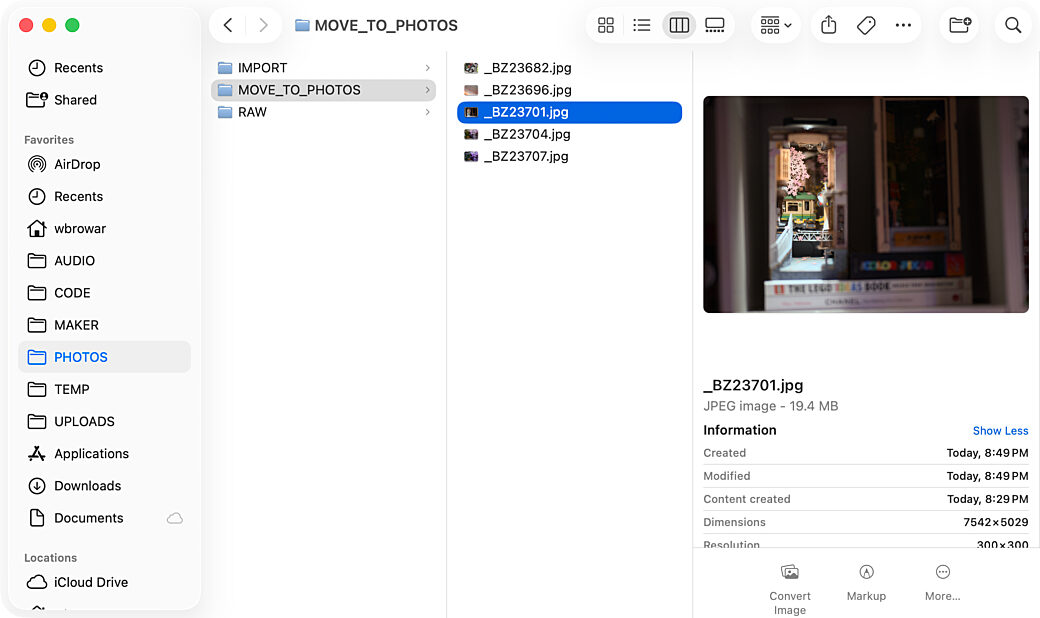 Finder exports