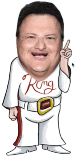 Dennis Nedry waving his hand and his mouth moving.